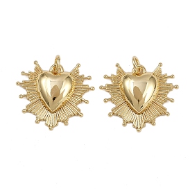 Латунные подвески, сердце, стойки покрытие, долговечный, без кадмия и без свинца, с целью перехода в кольце