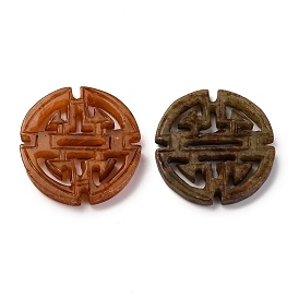 Резные подвески долголетия из окрашенного натурального нефрита сюянь, плоские круглые амулеты на удачу