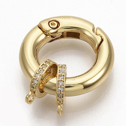 Латунные кольца из микро-паве циркония, уплотнительные кольца, без никеля , прозрачные