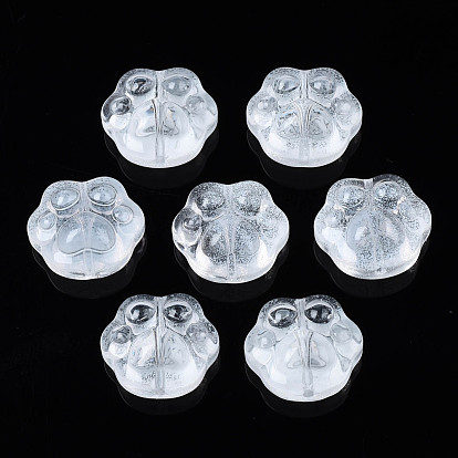 Imitation Jade Glass Beads, Bear Claw Print Shaped