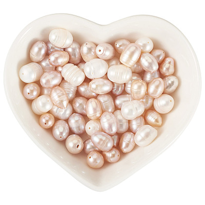 60шт. 3 стили нити натуральных культивированных пресноводных жемчужных бусин, рис