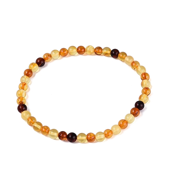 Natürliche Bernstein Perlen Stretch-Armbänder, Runde