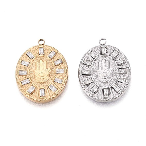 304 микро нержавеющей стали прокладывать Цирконом подвески, рука хамса/рука фатимы/рука мириам и овал