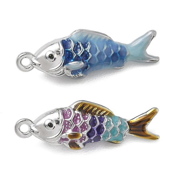 304 нержавеющей стальной эмали подвески, рыбы прелести, цвет нержавеющей стали