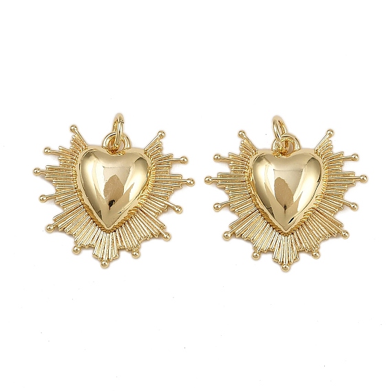 Латунные подвески, сердце, стойки покрытие, долговечный, без кадмия и без свинца, с целью перехода в кольце