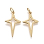 Brass Pendants, with Jump Rings, Long-Lasting Plated, Hollow, Hollow Star