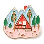 House/Planet/Mountain Enamel Pins, Light Gold Alloy Badge for Backpack Clothes
