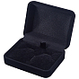 Boîtes de rangement cadeaux en velours, boîtes à boutons de manchette avec couvercle à charnière et intérieur noir, rectangle