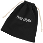 Sac à cordon pour sèche-cheveux en toile, rectangle avec mot