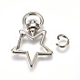 Zinc Alloy Swivel Lobster Clasps, with Open Jump Rings, Star