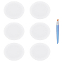 Round Painting Canvas Panel Drawing Boards, with Plastic & Nylon Paint Brushes Pens