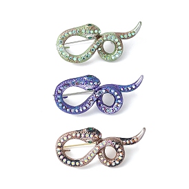 Броши из змеиного сплава со стразами для одежды рюкзака