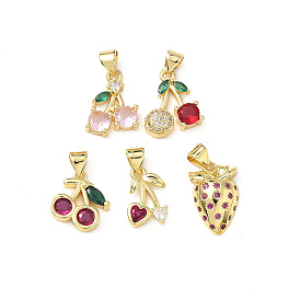 Латунные микро проложить кубического циркония подвески, стойки покрытие, фруктовые прелести, без свинца и без кадмия, долговечный