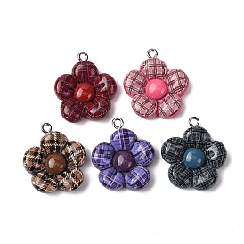 Непрозрачные подвески из тратановой смолы, очарование подсолнуха, с железной платиной петлей