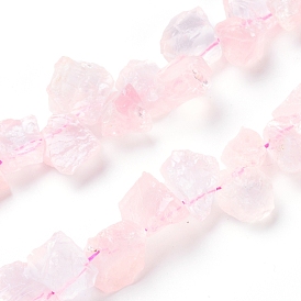 Natural Rose Quartz Beads Strands, Top Drilled Beads, Rough Raw Stone, Nuggets