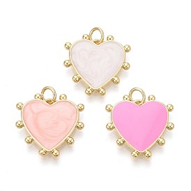 Подвески из латуни и эмали, сердце прелести, реальный 16 k позолоченный