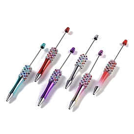 Бисерная ручка, пластиковая шариковая ручка, с железным стержнем, стразами и искусственным жемчугом из АБС-пластика, для индивидуальной ручки с ювелирными бусинами