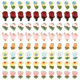 Opaque Resin Cabochons, Cactus & Flower