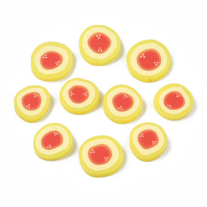 Handmade Polymer Clay Cabochons, Polymer Clay Slices for Resin Crafts & DIY Projects, Imitation Food, Fried Eggs