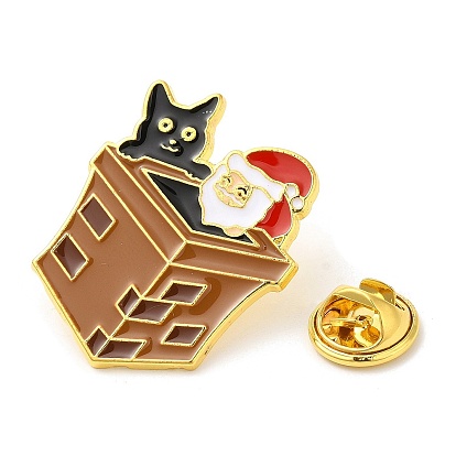 Christmas Santa Claus Enamel Pins for Women, Alloy Brooch for Backpack Clothes
