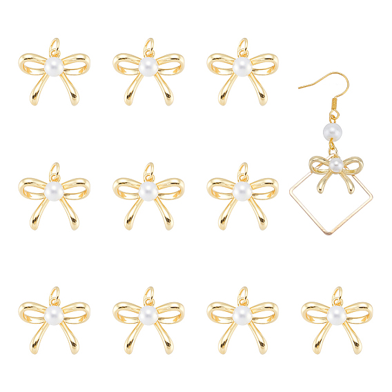 10шт. стойка с покрытием из латуни с подвесками из АБС-пластика, долговечный, без кадмия и без свинца, бантом прелести