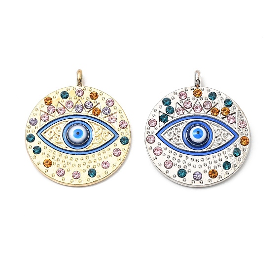 Подвески из сплава и страза, с эмалью, злые глаза
