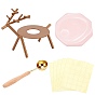 DIY Scrapbook Kits, Including Baking Paint Iron Wax Furnace, Marble Pattern Porcelain Cup Coasters, Brass Wax Sticks Melting Spoon, Gift Tag Labels Self-Adhesive Present Stickers
