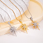 Женские ожерелья-змейки с подвеской в виде звезды из прозрачного кубического циркония с микропаве из латуни