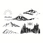Silicone Stamp/Seal, for DIY Scrapbooking, Photo Album Decorative, Cards Making, Stamp Sheets, Snow Mountain