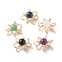 Natural & Synthetic Gemstone Pendants, with Eco-Friendly Copper Wire, Flower