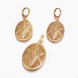 Messing Mikro-pflastern Zirkonia-Schmuck-Sets, Anhänger und Ohrringe, langlebig überzogen, ellipsenförmige