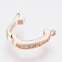 Brass Micro Pave Cubic Zirconia Fold Over Clasps, Lead Free & Cadmium Free