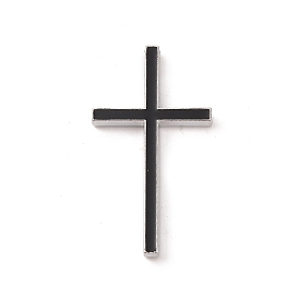 Alloy Enamel Pendants, Platinum, Cross Charms