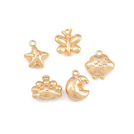 304 Stainless Steel Charms, Moon/Dumpling/Cloud/Star/Butterfly Charms, Long-Lasting Plated