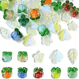 Набор для поиска поделок для изготовления ювелирных изделий, включая бусины из хурмы лэмпворк и подвески в виде листьев