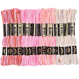 10 Skeins 6-Ply Polyester Embroidery Floss, Cross Stitch Threads, Segment Dyed