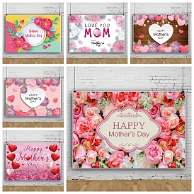 Plastic Mother's Day Theme Backdrops, for Party Festival Home Decorations, Rectangle