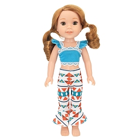Летний тканевый кукольный комплект из двух частей без рукавов и брюк, для 14.5 дюймовая кукла аксессуары для переодевания