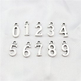 Alloy Pendants, Number 0~9, Cadmium Free & Lead Free