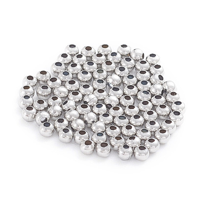 304 Stainless Steel Beads, Hollow Round