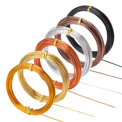 6 Rolls 6 Colors Aluminum Craft Wire, for Beading Jewelry Craft Making