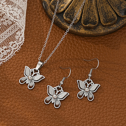 Бабочка 304 серьги-подвески из нержавеющей стали и ожерелья с подвесками для женщин