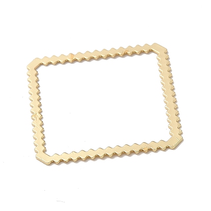 Rhombus Rack Plating Brass Linking Rings, Long-Lasting Plated