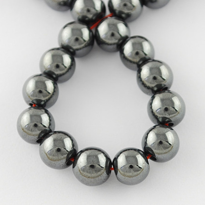 Non-magnetic Synthetic Hematite Beads Strands, Grade A, Round