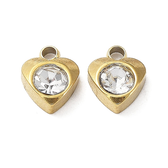 Ионное покрытие (ip) 304 брелок из нержавеющей стали, со стеклом, шарма сердца