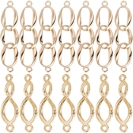 20шт 2 стили латунные подвески для разъемов, поворотный овал и бесконечность