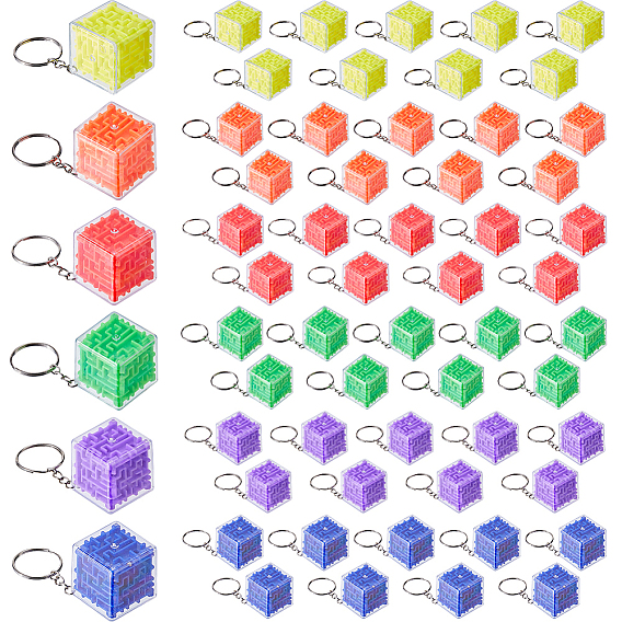 PP Plastic Keychains, Maze, with Iron Split Key Rings