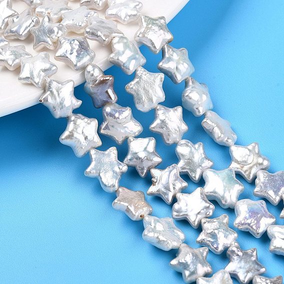 Нити натуральных бусинок из зернистого жемчуга кеши в стиле барокко, звезда