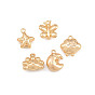 304 Stainless Steel Charms, Moon/Dumpling/Cloud/Star/Butterfly Charms, Long-Lasting Plated