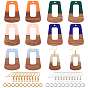 DIY Dangle Earring Making Kits, Including Resin & Walnut Wood Pendants, Brass Earring Hooks, Brass Jump Rings, Trapezoid